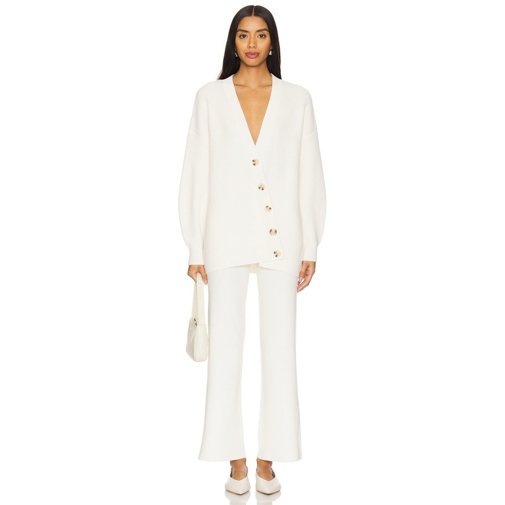 New 525 Evelyn Asymmetrical Luxe Oversized Cardi in Sea Salt cream - Picture 4 of 5